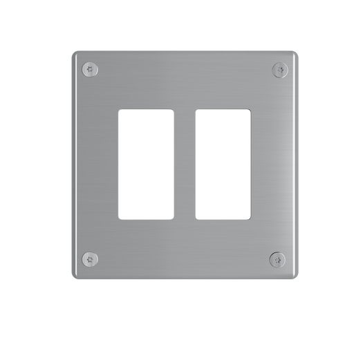 Pass and Seymour Mighty Mac WSP Series Security Wall Plate Decorator Opening 2-Gang 14-Gauge Stainless Steel Brushed Stainless Steel Torx T-20 Head Fasteners (WSP62G1PS)