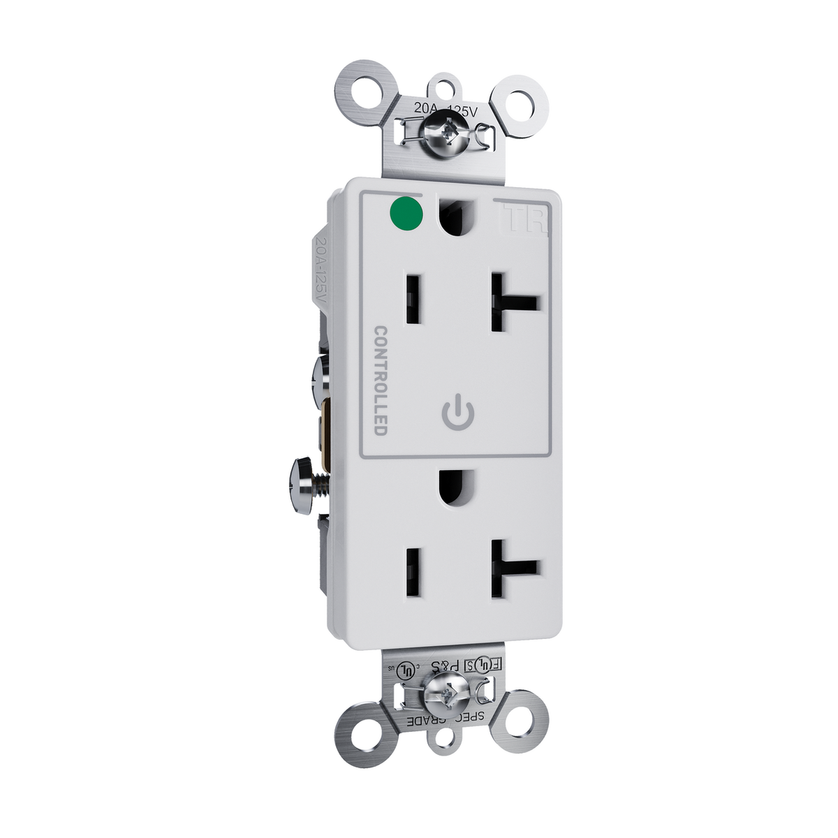 Pass and Seymour TR26362HGCHW Decorator Duplex Receptacle 20A 125V ...