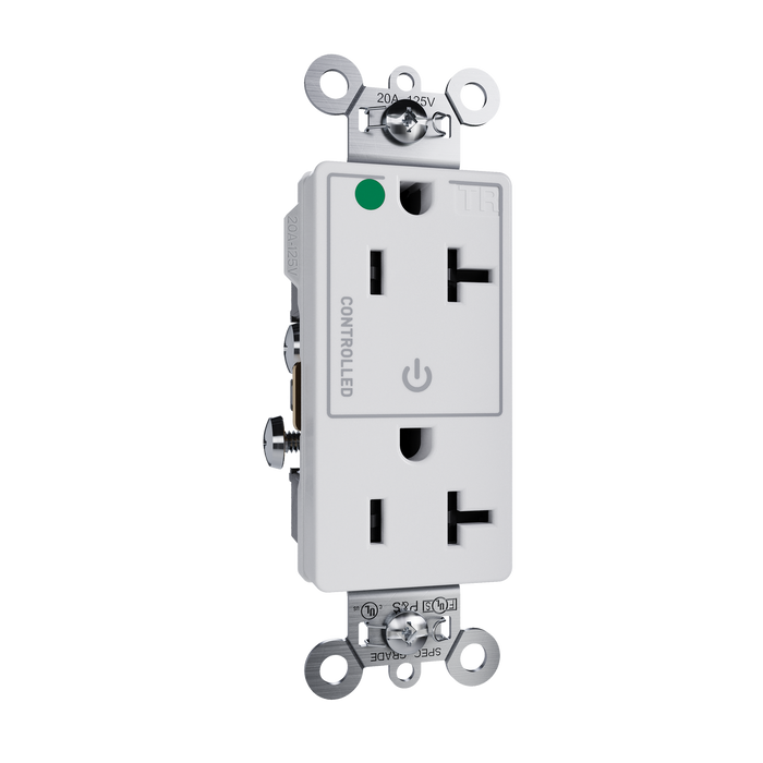 Pass and Seymour Tamper-Resistant Decorator Duplex Receptacle Half Controlled 20A 125V Hospital-Grade White (TR26362HGCHW)
