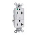Pass and Seymour Tamper-Resistant Decorator Duplex Receptacle Half Controlled 20A 125V Hospital-Grade White (TR26362HGCHW)