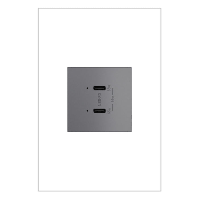 Pass and Seymour Adorne 65W USB Outlet Module Type C Magnesium (ARUSB65PDM4)
