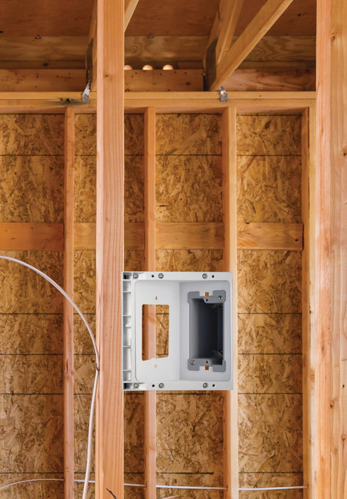 Pass and Seymour Recessed Power And LV Bracket - White (HT2302BWH)