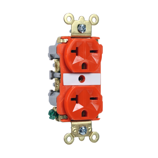 Pass and Seymour Duplex Receptacle Industrial Extra Heavy Duty Specification Grade 20A 250V Back And Side Wire Orange (5862AOR)