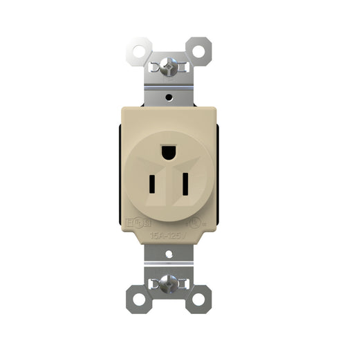 Pass and Seymour Plugtail Receptacle Single 15A 125V Side/Back Wire Ivory (PT5261I)