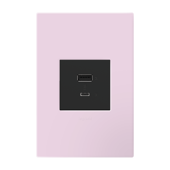 Pass and Seymour Adorne Wall Plate Painted Plastic 1G2 Rosa (AWP1G2RA)