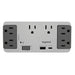Pass and Seymour 6 Outlet Enclosure Surge Protector With One USB-A and One USB-C Gray/White (AC1062)