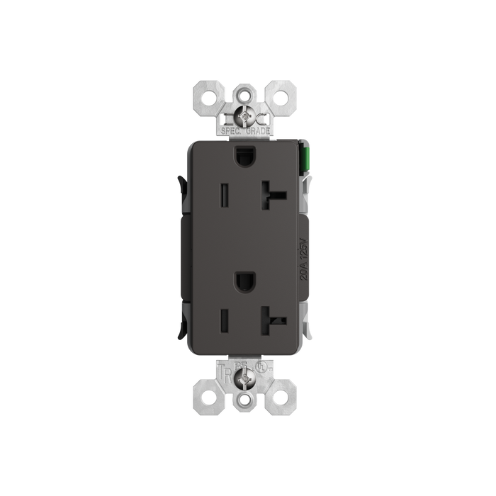 Pass and Seymour Powerhold Decorator Receptacle 20A/125V Brown (TR26342DVS)