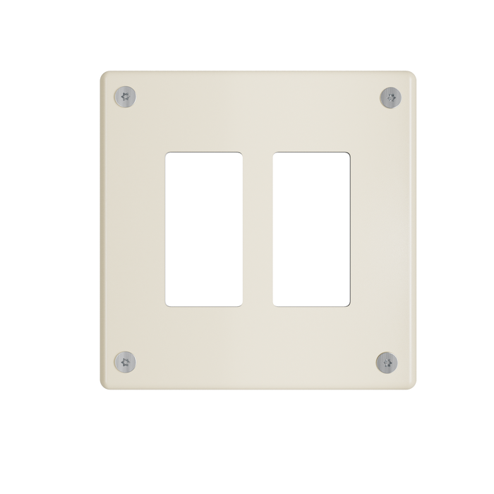 Pass and Seymour Mighty Mac WSP Series Security Wall Plate Decorator Opening 2-Gang 14-Gauge Steel Ivory Allen Head Fasteners (WSP02G2IVYPS)