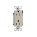 Pass and Seymour Powerhold Decorator Receptacle 15A/125V Ivory (TR26242DVSI)