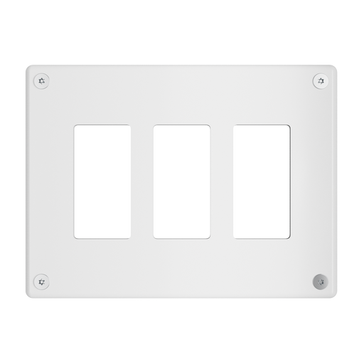 Pass and Seymour Mighty Mac WSP Series Security Wall Plate Decorator Opening 3-Gang 14-Gauge Stainless Steel White Allen Head Fasteners (WSP33G2PS)