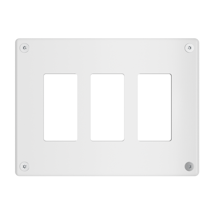 Pass and Seymour Mighty Mac WPP Series Security Wall Plate Decorator Opening 3-Gang 10-Gauge Steel White Torx T-20 Head Fasteners (WPPA3G1PS)