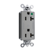 Pass and Seymour Plugtail Tamper-Resistant Decorator Dual Controlled 20A 125V Hospital-Grade Receptacle Gray (PTTR26362HGCDGRY)
