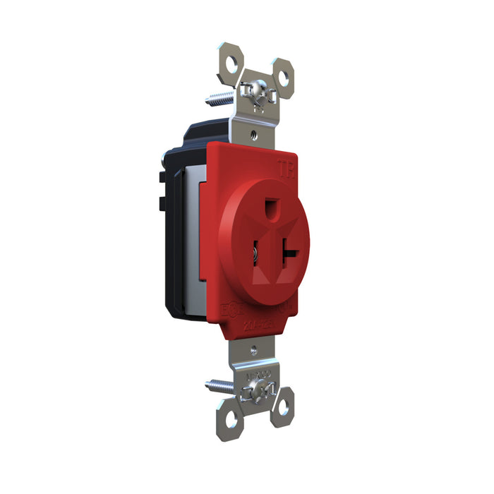 Pass and Seymour Plugtail Tamper-Resistant Receptacle Single 20A 125V Side/Back Wire Red (PTTR5361RED)