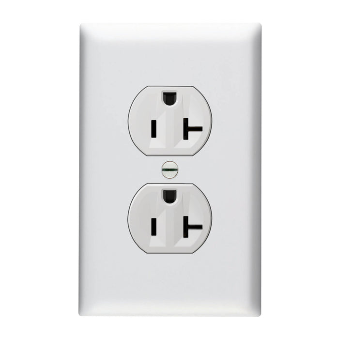 Pass and Seymour Tamper-Resistant Duplex Receptacle 20A 125V Self-Grounding White (3232TR20SW)