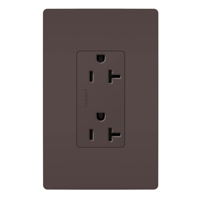 Pass and Seymour Radiant Tamper-Resistant Decorator Receptacle 20A 125V Self-Grounding Brown (885TR20S)