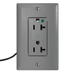 Pass and Seymour Plugtail Tamper-Resistant Decorator Half Controlled 20A 125V Hospital-Grade Receptacle Gray (PTTR26362HGCHGRY)