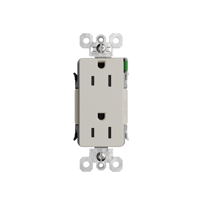 Pass and Seymour Powerhold Decorator Receptacle 15A/125V Light Almond (TR26242DVSLA)
