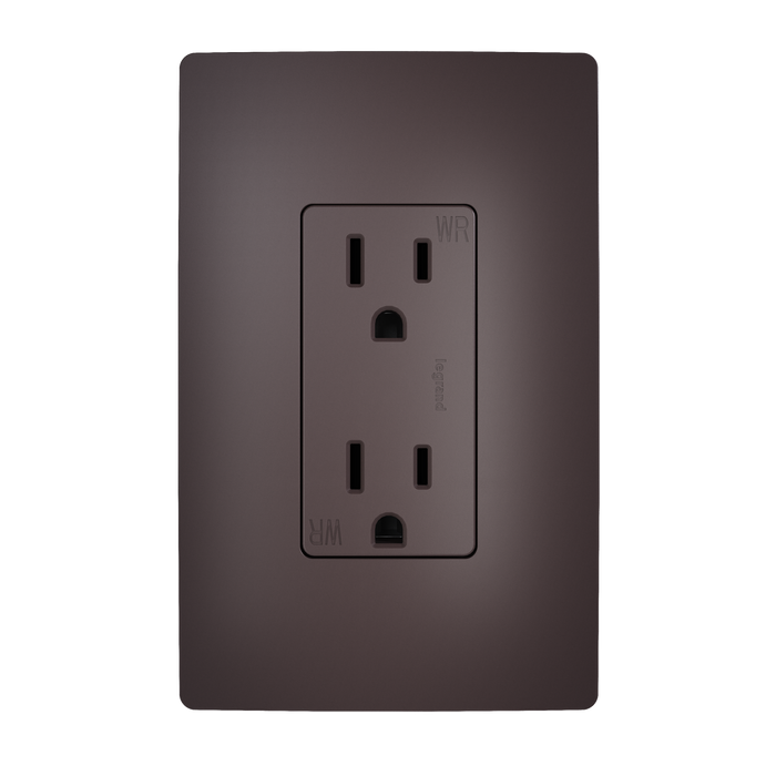 Pass and Seymour Radiant 15A 125V External Pressure Plated Outlet Tamper-Resistant Weather-Resistant Brown (885TREXWR)