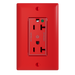 Pass and Seymour Plugtail Tamper-Resistant Decorator Dual Controlled 20A 125V Hospital-Grade Receptacle Red (PTTR26362HGCDRED)