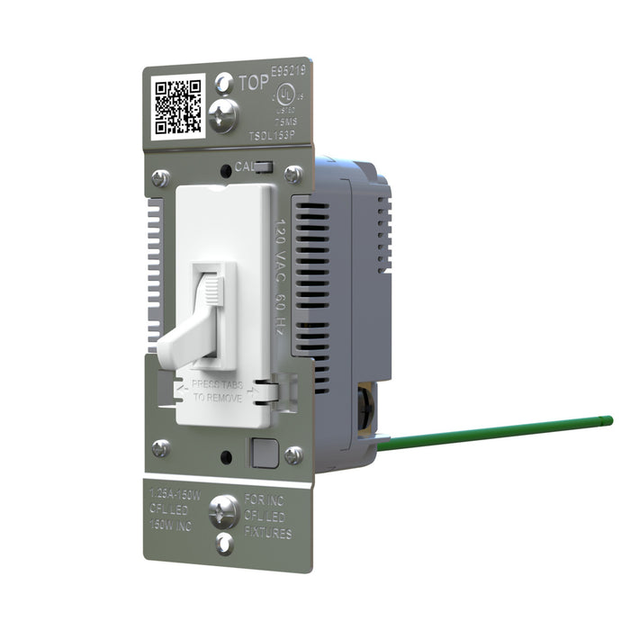 Pass and Seymour Trademaster Toggle Slide LED Dimmer 150W Single Pole 3-Way White 10-Pack (TSDL153PW10PK)