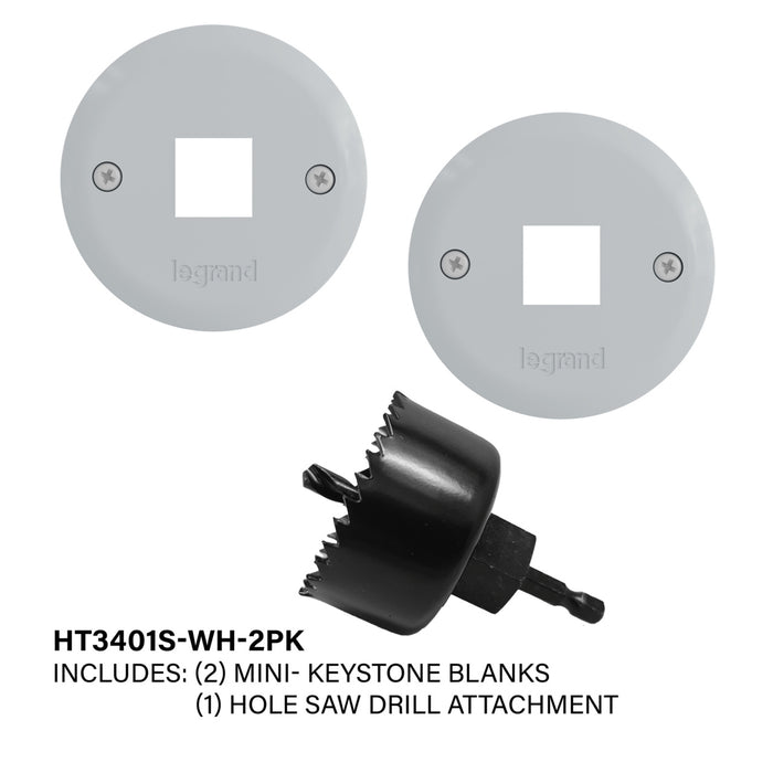 Pass and Seymour Mini Keystone Pass Through Grommet White 4-Pack (HT3401WH4PK)