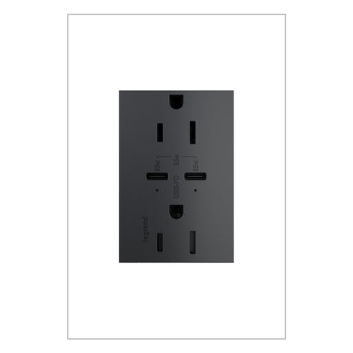 Pass and Seymour Adorne 65W USB Outlet Plus-Size Type C 15A Tamper-Resistant Graphite (ARTRUSB15PD65G4)