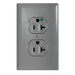 Pass and Seymour Tamper-Resistant Compact Dual Controlled Duplex Receptacle 20A 125V Hospital-Grade Gray (TR8300HCDGRY)