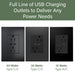 Pass and Seymour Adorne 65W USB Outlet Plus-Size Type C 15A Tamper-Resistant Graphite (ARTRUSB15PD65G4)
