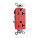 Pass and Seymour Tamper-Resistant Decorator Duplex Receptacle Half Controlled 20A 125V Hospital-Grade Red (TR26362HGCHRED)