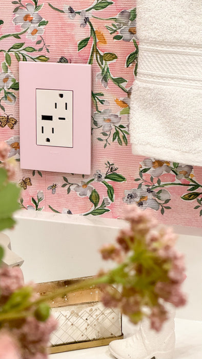 Pass and Seymour Adorne One-Plus-Gang Screwless Wall Plate With Microban Rosa (AWP1G3RA)