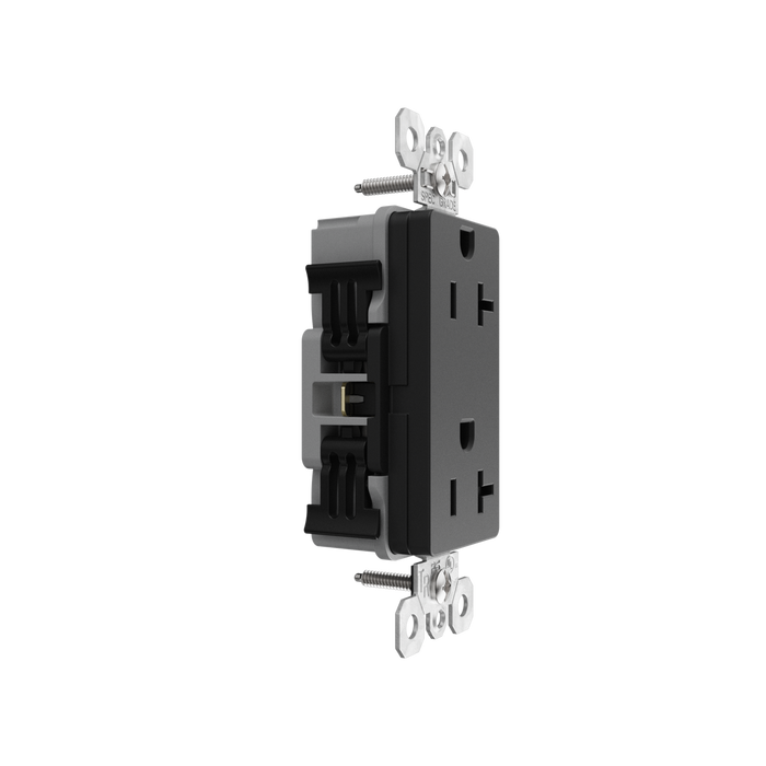 Pass and Seymour Powerhold Decorator Receptacle 20A/125V Black (TR26342DVSBK)