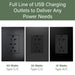 Pass and Seymour Adorne 65W USB Outlet Plus-Size Type C 20A Tamper-Resistant Graphite (ARTRUSB20PD65G4)