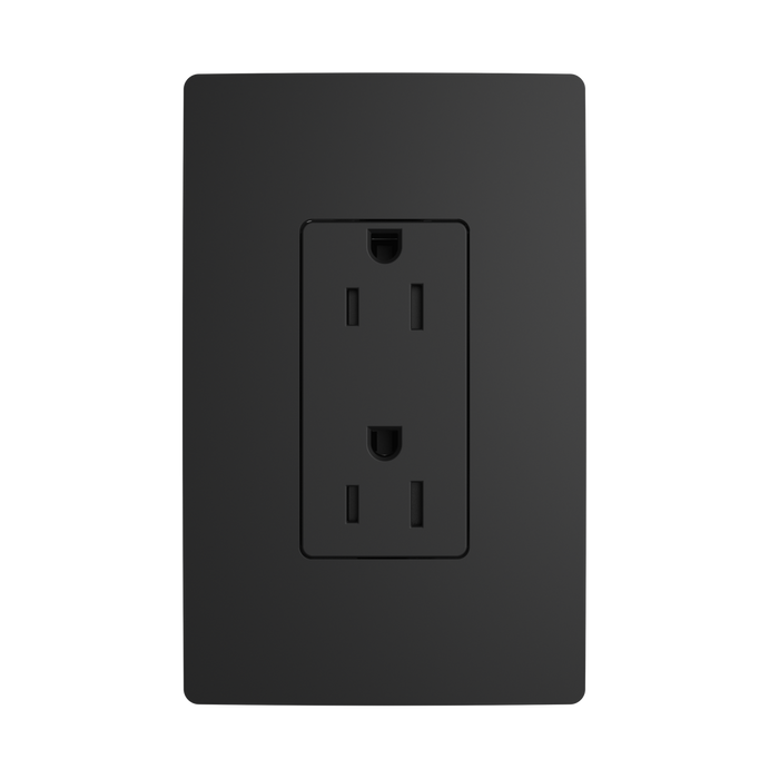 Pass and Seymour Powerhold Decorator Receptacle 15A/125V Black (TR26242DVSBK)