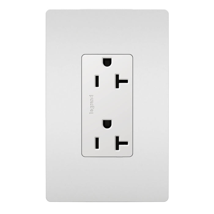 Pass and Seymour Radiant Tamper-Resistant Decorator Receptacle 20A 125V Self-Grounding White (885TR20SW)