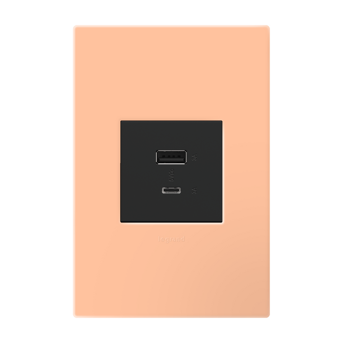 Pass and Seymour Adorne Wall Plate Painted Plastic 1G2 Peachy (AWP1G2PY)