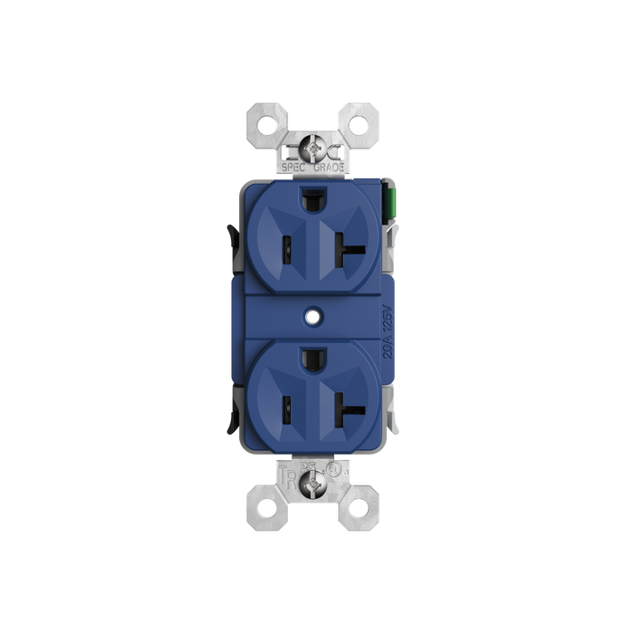 Pass and Seymour Powerhold Duplex Receptacle 20A/125V Blue (TR20DVSBL)