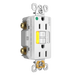 Pass and Seymour GFCI Power-Indicating Hospital-Grade Tamper-Resistant Receptacle 15A White Amber LED (1597HGTRPIAMBW)