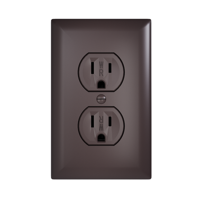Pass and Seymour Trademaster 15A 125V Duplex Receptacle Tamper-Resistant External Pressure Plated Weather-Resistant Brown (3232TREXWR)