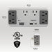 Pass and Seymour 6 Outlet Enclosure Surge Protector With One USB-A and One USB-C Gray/White (AC1062)