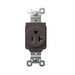 Pass and Seymour Plugtail Receptacle Single 20A 125V Side/Back Wire Brown (PT5361)