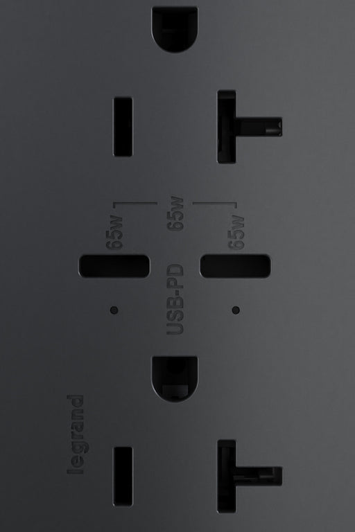 Pass and Seymour Adorne 65W USB Outlet Plus-Size Type C 20A Tamper-Resistant Graphite (ARTRUSB20PD65G4)