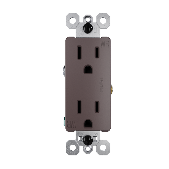 Pass and Seymour Radiant 15A 125V External Pressure Plated Outlet Tamper-Resistant Weather-Resistant Brown (885TREXWR)