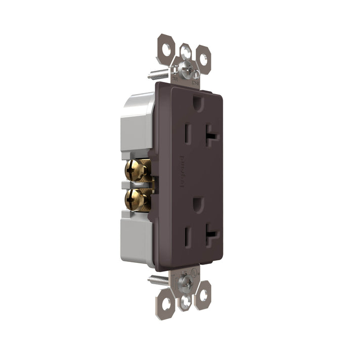 Pass and Seymour Radiant Tamper-Resistant Decorator Receptacle 20A 125V Self-Grounding Brown (885TR20S)