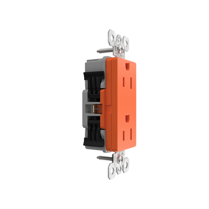 Pass and Seymour Powerhold Decorator Receptacle 15A/125V Orange (TR26242DVSOR)