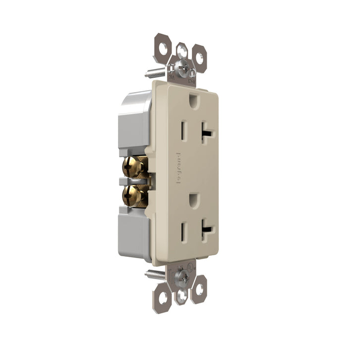 Pass and Seymour Radiant Tamper-Resistant Decor Receptacle 20A 125V Self-Grounding Light Almond (885TR20SLA)