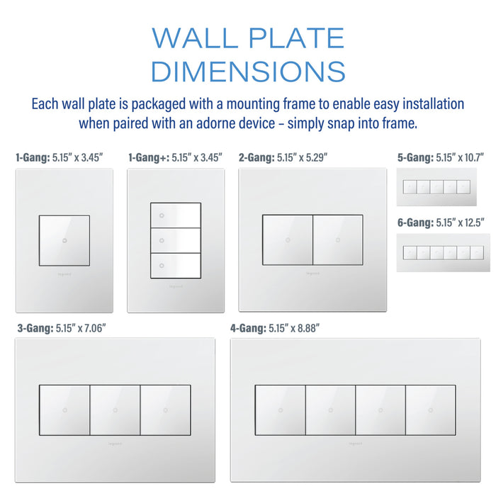 Pass and Seymour Adorne Screwless Wall Plate Painted Plastic 5-Gang Mystic (AWP5GMY)