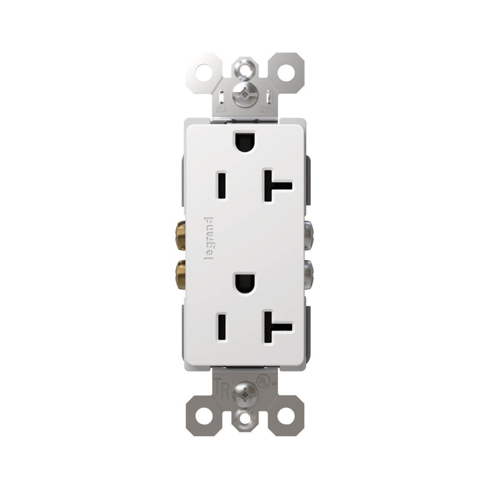 Pass and Seymour Radiant Tamper-Resistant Decorator Receptacle 20A 125V Self-Grounding White (885TR20SW)