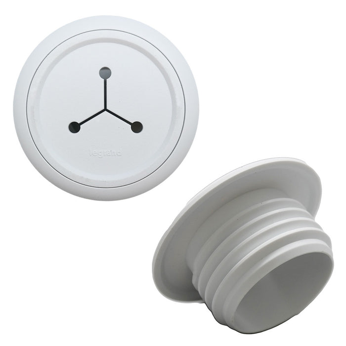 Pass and Seymour Flexible Mini Pass Through Grommet White 10-Pack (HT1015WH10PK)