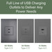 Pass and Seymour Adorne 65W USB Outlet Module Type C Magnesium (ARUSB65PDM4)