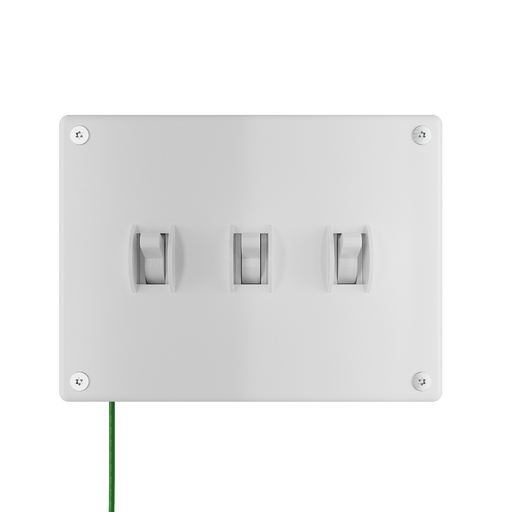 Pass and Seymour Mighty Mac WPP Series Security Wall Plate Switch/Toggle 3-Gang 10-Gauge Steel White Allen Head Fasteners (WPPA3S2PS)